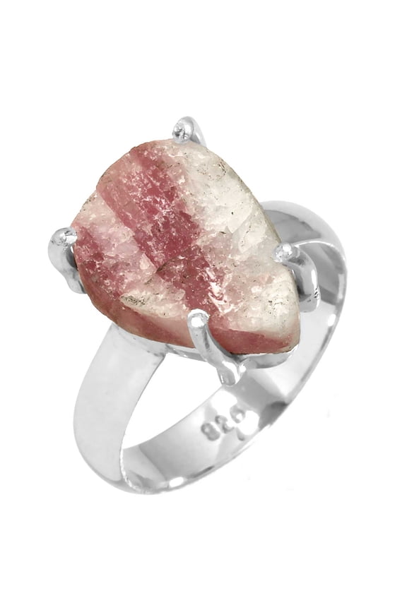 925 Sterling Silver Pink Tourmaline In Quartz Women Ring