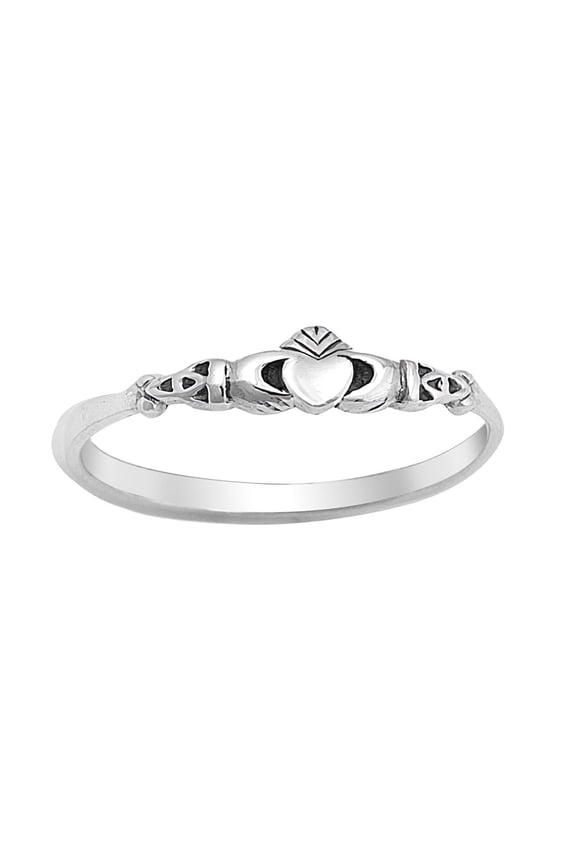 925 Sterling Silver Plain Claddagh Ring Size 10