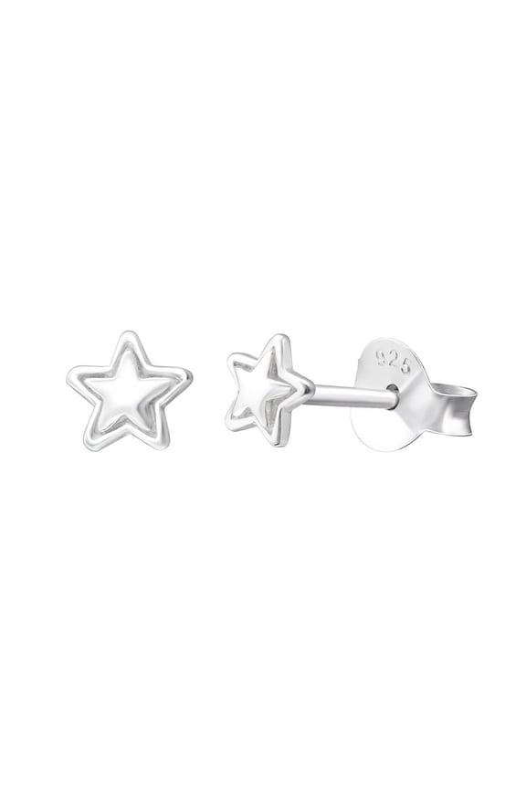 925 Sterling Silver Plain Classic Star Stud Earring
