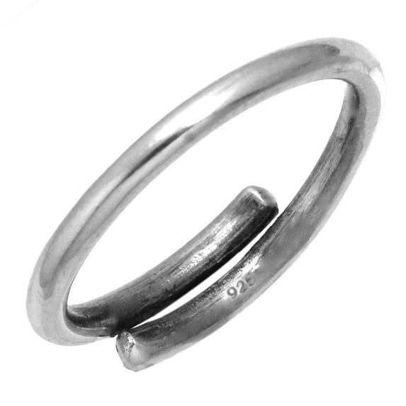 925 Sterling Silver Plain Round Wire Handmade Adjustable Toe Ring Body Jewelry