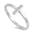 thumbnail image 1 of 925 Sterling Silver Plain Sideway Cross Ring Size 3, 1 of 3