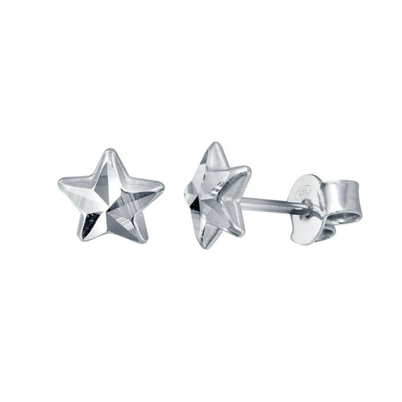 925 Sterling Silver Plain Star Stud Earring