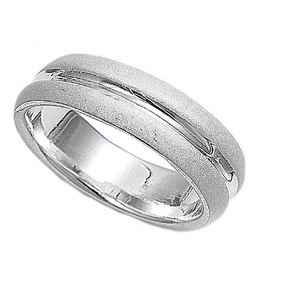 925 Sterling Silver Plain Twin Rows Ring Size 8