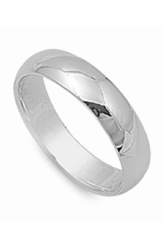 925 Sterling Silver Plain Wedding Band Ring Size 13