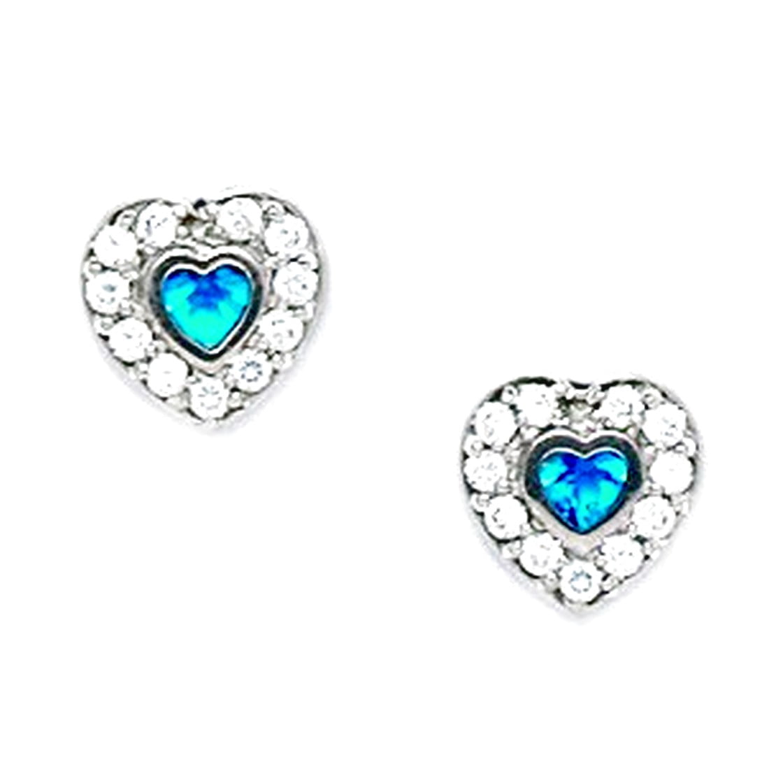 925 Sterling Silver Plated December Blue 3x3mm CZ Screw Back Earrings 8x8mm Stud Earring for Women