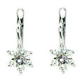 thumbnail image 1 of 925 Sterling Silver Plated June Lt-Purple 1.5mm CZ Flower Leverback Earrings 13x6mm Stud Earring for Women, 1 of 2