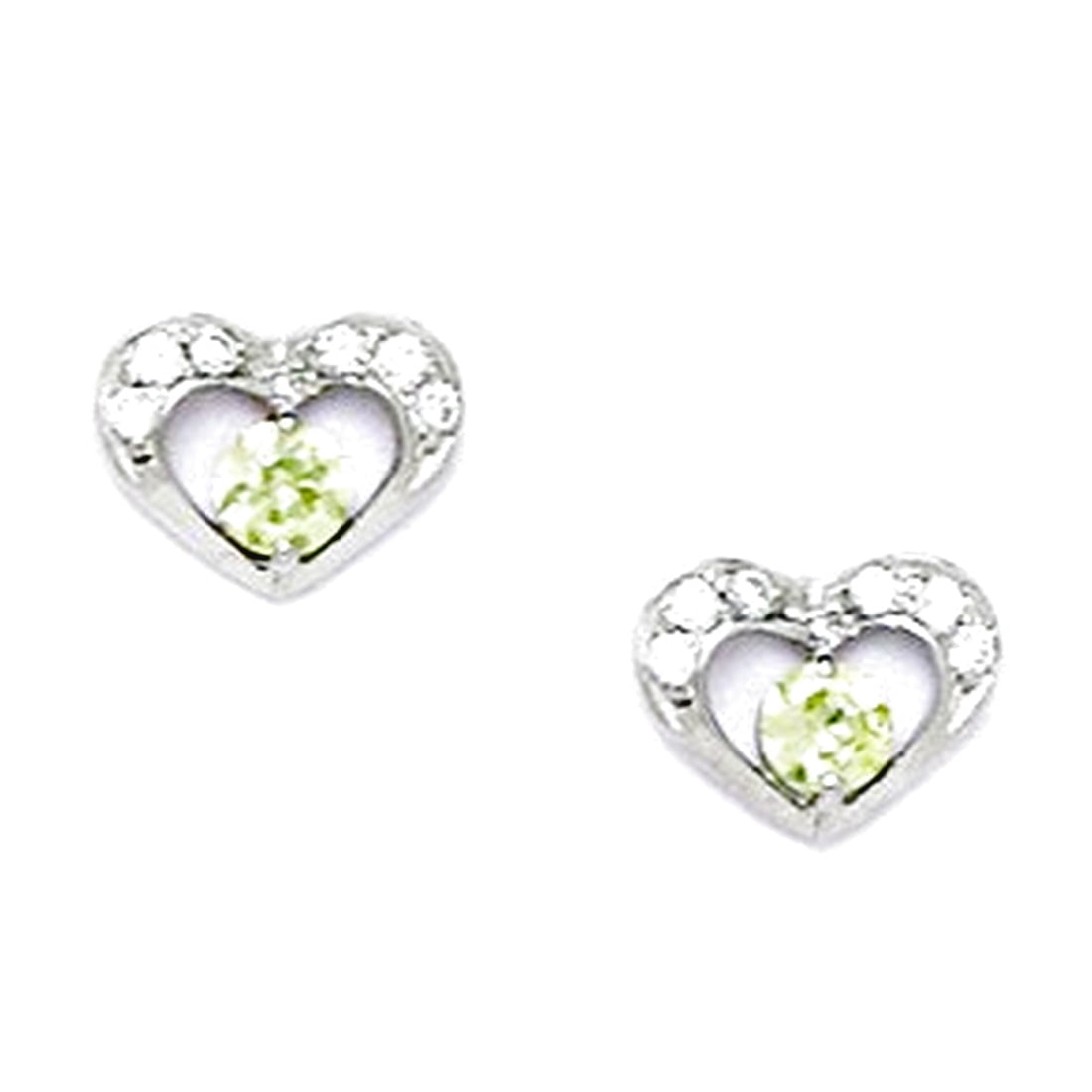 925 Sterling Silver Plated November Yellow 3x3mm CZ Love Heart Screw Back Earrings 7x9mm Stud Earring for Women