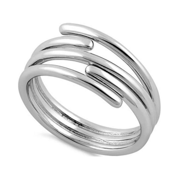 925 Sterling Silver Platinum Plated Abstract Circles Women Valentines Day Gifts Ring