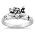 thumbnail image 1 of 925 Sterling Silver Platinum Plated Angel Women Valentines Day Gifts Ring, 1 of 2