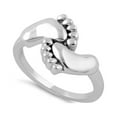 thumbnail image 1 of 925 Sterling Silver Platinum Plated Baby Feet Women Valentines Day Gifts Ring, 1 of 2