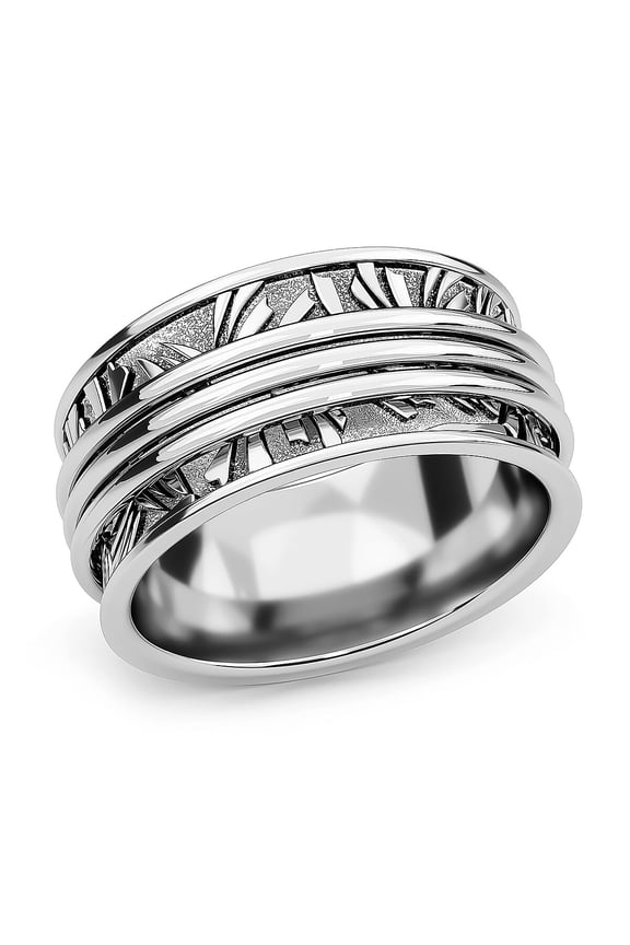 Platinum Over Sterling Silver Band Ring Size 9 5.75 Grams Christmas Gifts