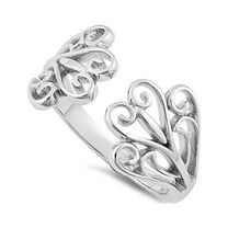 925 Sterling Silver Platinum Plated Blooming Hearts Women Valentines Day Gifts Ring