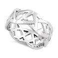 thumbnail image 1 of 925 Sterling Silver Platinum Plated Celtic Stackable Women Women Valentines Day Gifts Ring, 1 of 2