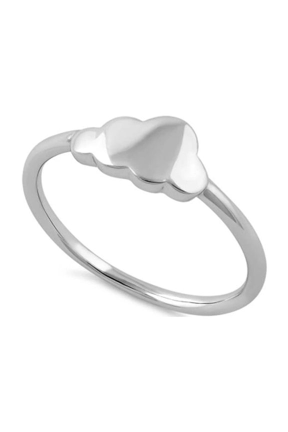 925 Sterling Silver Platinum Plated Cloud Women Valentines Day Gifts Ring