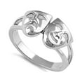 thumbnail image 1 of 925 Sterling Silver Platinum Plated Comedy Tragedy Women Valentines Day Gifts Ring, 1 of 2