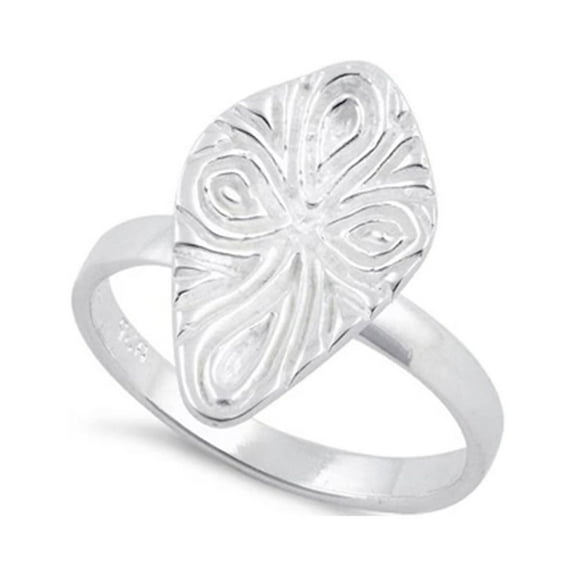 925 Sterling Silver Platinum Plated Cross Women Women Valentines Day Gifts Ring