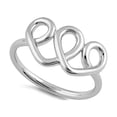 thumbnail image 1 of 925 Sterling Silver Platinum Plated Curly Hearts Women Valentines Day Gifts Ring, 1 of 2
