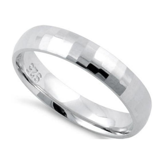 925 Sterling Silver Platinum Plated Diamond Cut Pattern Wedding Women Women Mother's Day Gift Ring