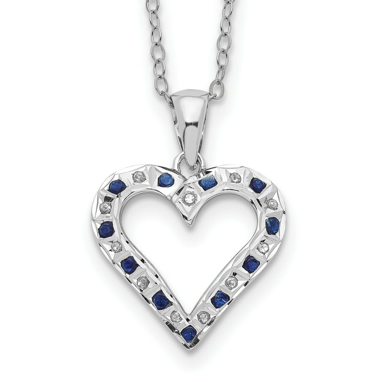 Sterling Silver Diamond Mystique 18in Double Heart Pendant Necklace Sterling Silver Diamond Mystique 18in Double Heart Pendant Necklace