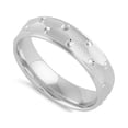thumbnail image 1 of 925 Sterling Silver Platinum Plated Dots Pattern Wedding Band Women Valentines Day Gifts Ring, 1 of 2