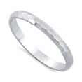 thumbnail image 1 of 925 Sterling Silver Platinum Plated Hammered Geometric Minimalist Stackable Band Rings, 1 of 1