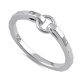 thumbnail image 1 of 925 Sterling Silver Platinum Plated Hammered Shared Hoop Women Valentines Day Gifts Ring, 1 of 4