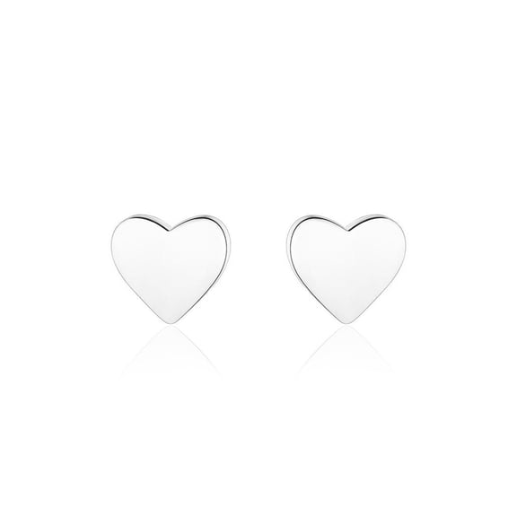 925 Sterling Silver Platinum Plated Love Heart Lightweight Tiny Women Stud Mother's Day Gift Earrings