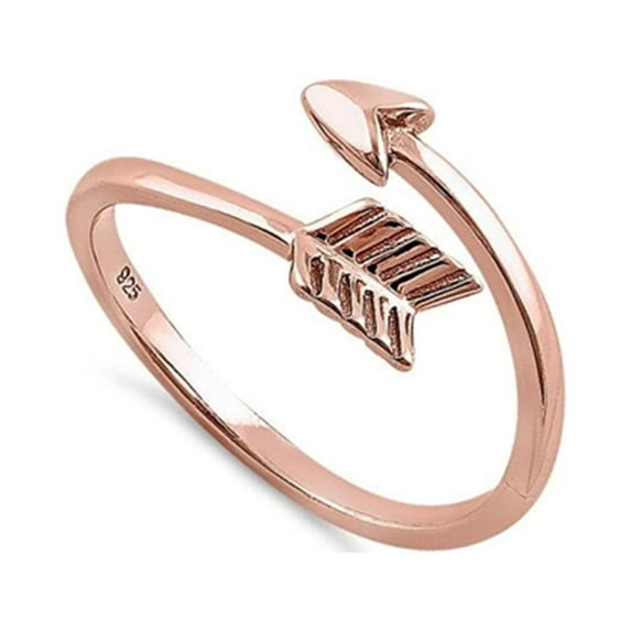 925 Sterling Silver Platinum Plated Rose Gold Plated Arrow Women Valentines Day Gifts Ring