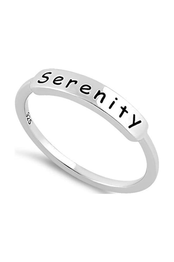 925 Sterling Silver Platinum Plated Serenity Women Valentines Day Gifts Ring