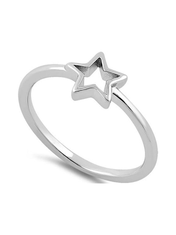 925 Sterling Silver Platinum Plated Shooting Star Women Valentines Day Gifts Ring