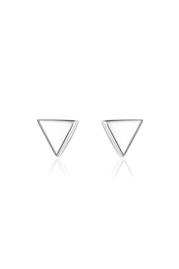 925 Sterling Silver Triangle Lightweight Tiny Women Graduation Gift Stud Earrings