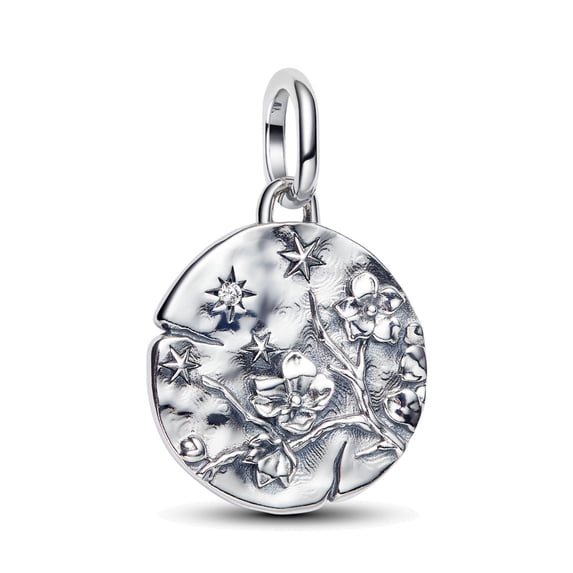 925 Sterling Silver Plum Blossom Moon Star Dangle Charm for Bracelet Charms Bangle Pendant Jewelry