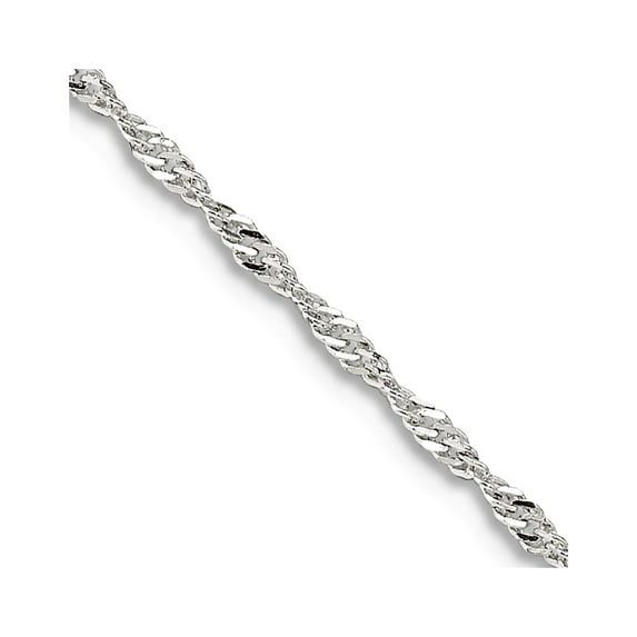 925 Sterling Silver Polished 1.40mm Singapore Chain Necklace 24 Inch Spring-Ring Chain Necklace for Women and Men