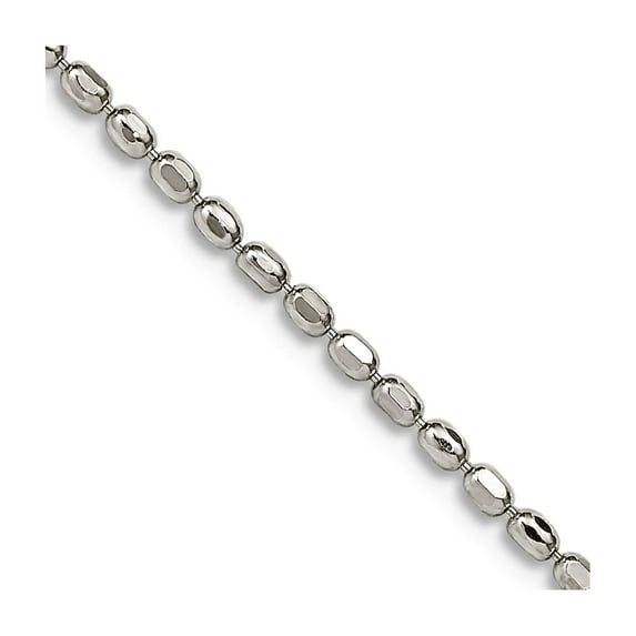 925 Sterling Silver Polished 1.5mm Beaded Pendant Chain 20 Inch Spring-Ring Chain Necklace for Women and Men