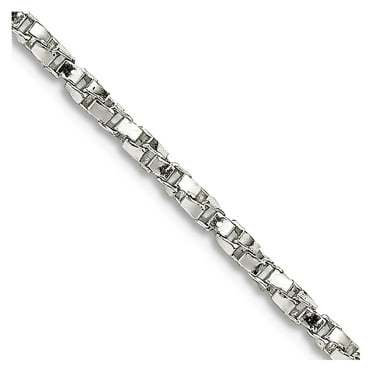 925 Sterling Silver Polished 1.75mm Twisted Box Chain Necklace 16 Inch Lobster Claw Chain-Necklace for Women and Men