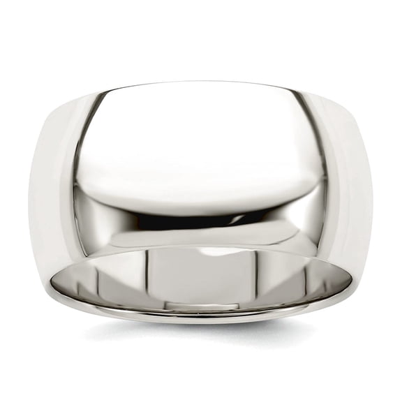 925 Sterling Silver Polished 10mm Half Round Size 6 Band Ring Ring for Women and Men