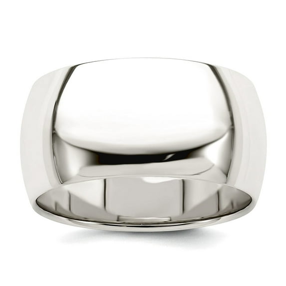 925 Sterling Silver Polished 10mm Half Round Size 7.5 Band Ring Ring for Women and Men