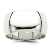 925 Sterling Silver Polished 10mm Half Round Size 8 Band Ring Ring for Women and Men