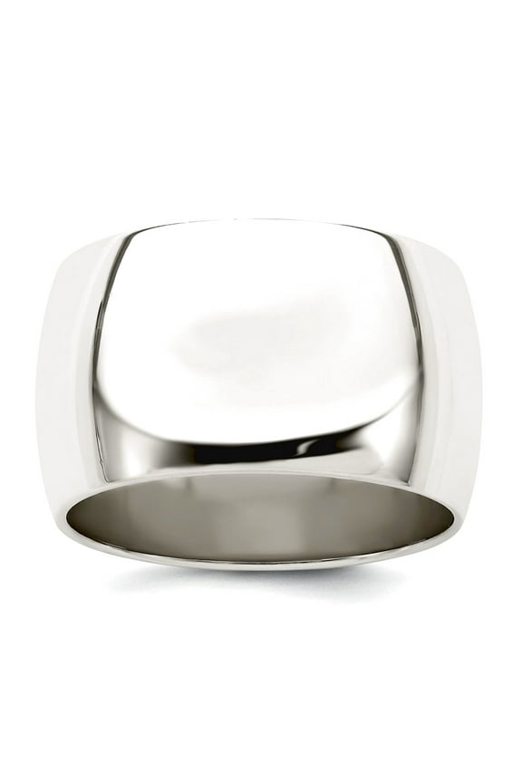 925 Sterling Silver Polished 12mm Half Round Size 13 Band Ring Ring for Women and Men