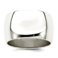 thumbnail image 1 of 925 Sterling Silver Polished 12mm Half Round Size 4.5 Band Ring-Band Style-Ring for Women and Men, 1 of 2