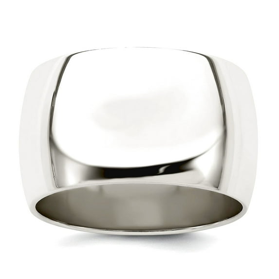 925 Sterling Silver Polished 12mm Half Round Size 4.5 Band Ring-Band Style-Ring for Women and Men