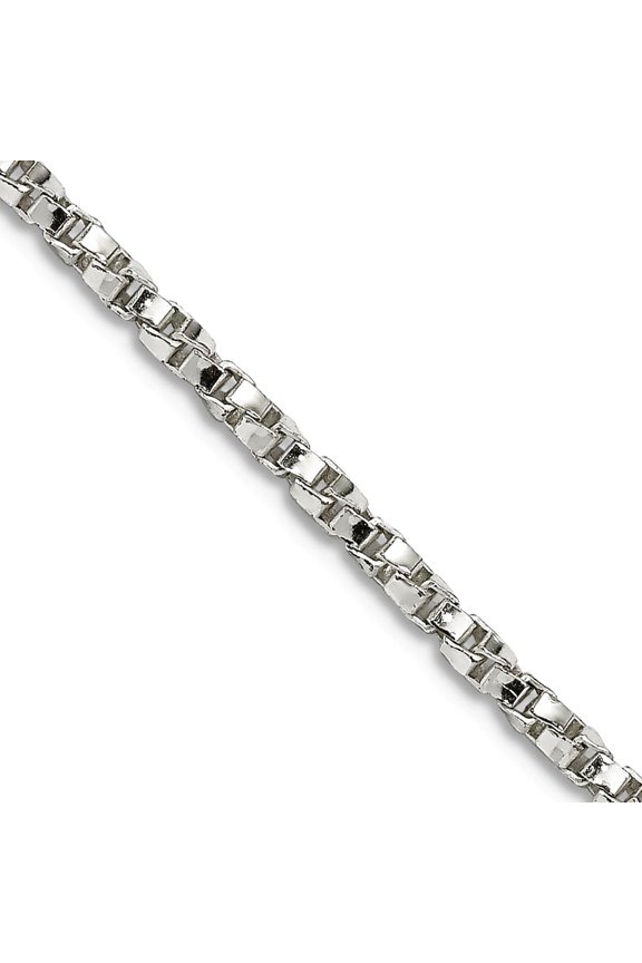 925 Sterling Silver Polished 2.25mm Twisted Box Chain Necklace 30 Inch Lobster Claw Chain Necklace for Women and Men