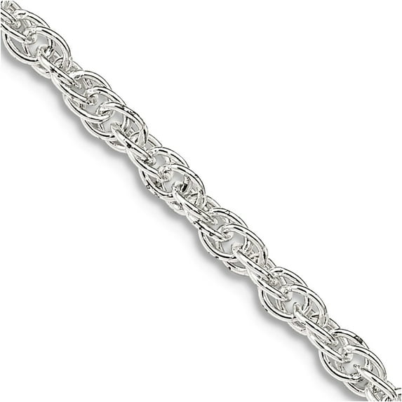925 Sterling Silver Polished 2.45mm Loose Rope Chain Necklace 18 Inch Lobster Claw Chain Necklace for Women and Men