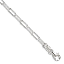 925 Sterling Silver Polished 2.5mm Elongated Cable Chain Necklace 18 Inch Chain Necklace for Women and Men