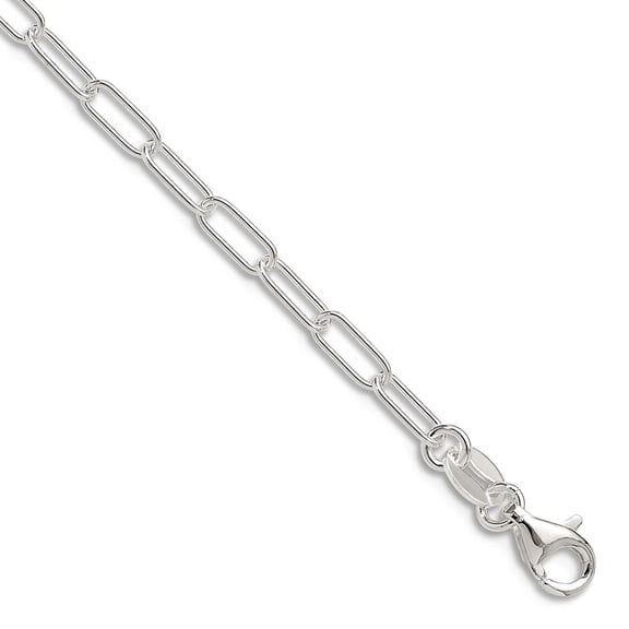 925 Sterling Silver Polished 2.5mm Elongated Cable Chain Necklace 18 Inch Chain Necklace for Women and Men