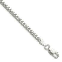 925 Sterling Silver Polished 2.9mm Domed Curb Chain Bracelet 7 Inch Link Bracelet for Women and Men