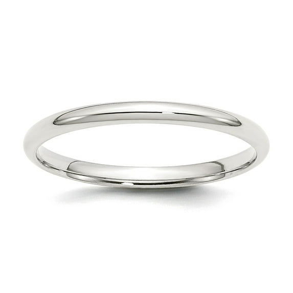 925 Sterling Silver Polished 2mm Comfort-Fit Size 7.5 Band Ring Ring for Women and Men