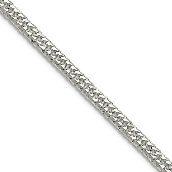 925 Sterling Silver Polished 3.0mm Double Sparkle-Cut Curb Chain Necklace 22 Inch Chain Necklace for Women and Men