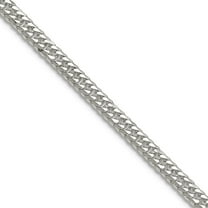 925 Sterling Silver Polished 3.0mm Double Sparkle-Cut Curb Chain Necklace 24 Inch Chain Necklace for Women and Men