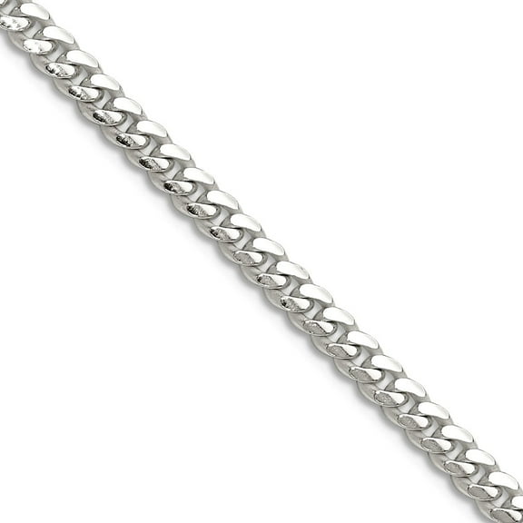 925 Sterling Silver Polished 3.4mm Domed Curb Chain Necklace 20 Inch Chain Necklace for Women and Men